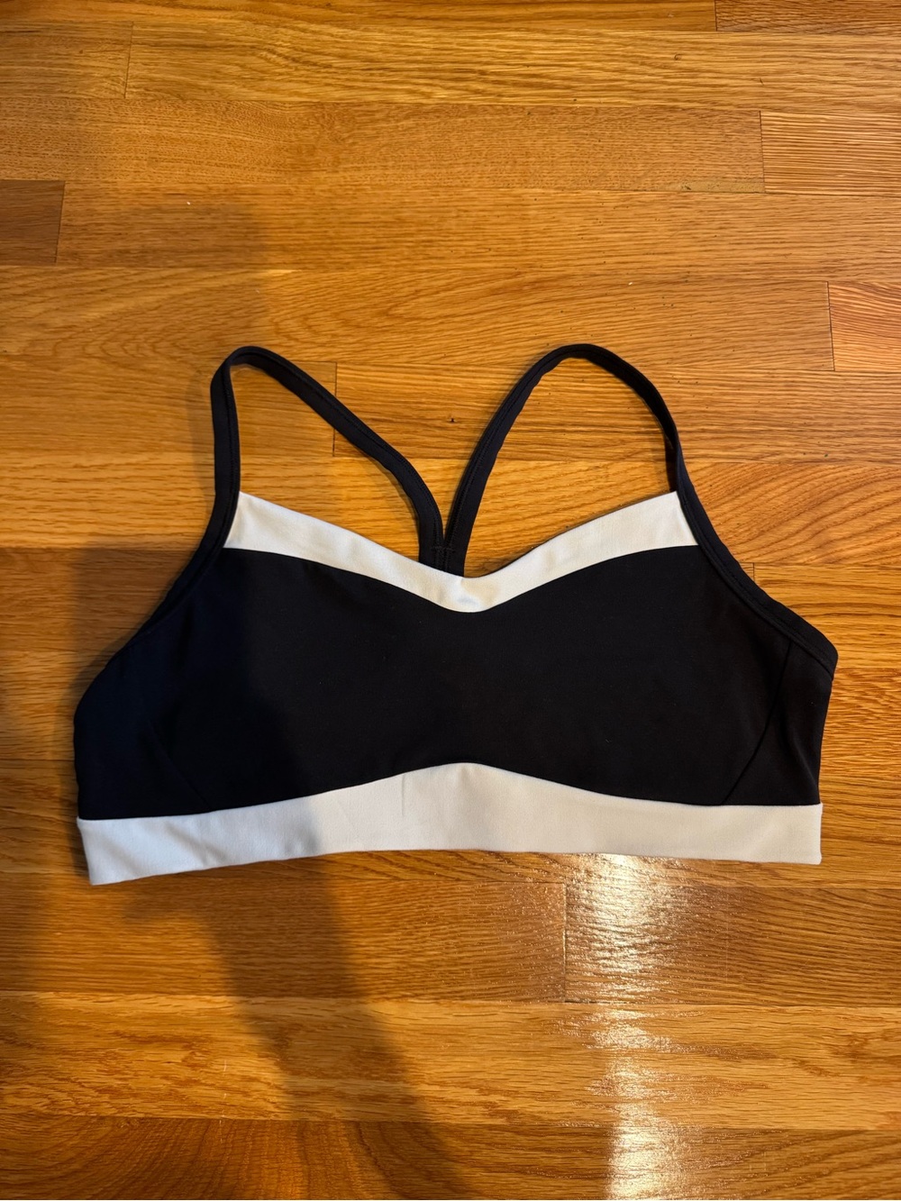 Athleta Vital Sports Bra Black/White Large